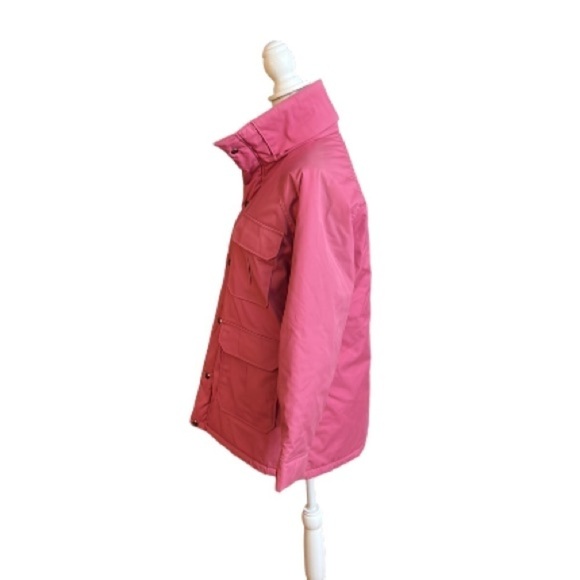 Woolrich Jacket Utility Wildberry Pink color size M VTG 80s front zipand pockets - Picture 2 of 13